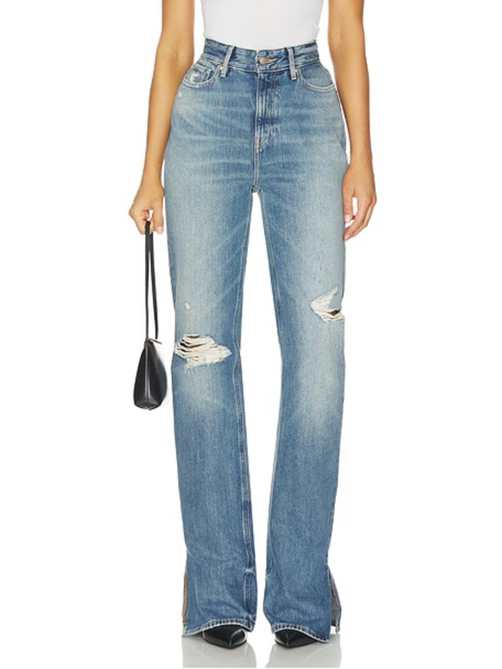 Good American Wmn 0/25 Super High-Rise Straight The Khloe Jean In Indigo1017 NWT